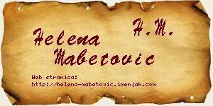Helena Mabetović vizit kartica